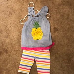 Mud pie pineapple tank and capris set. NWT